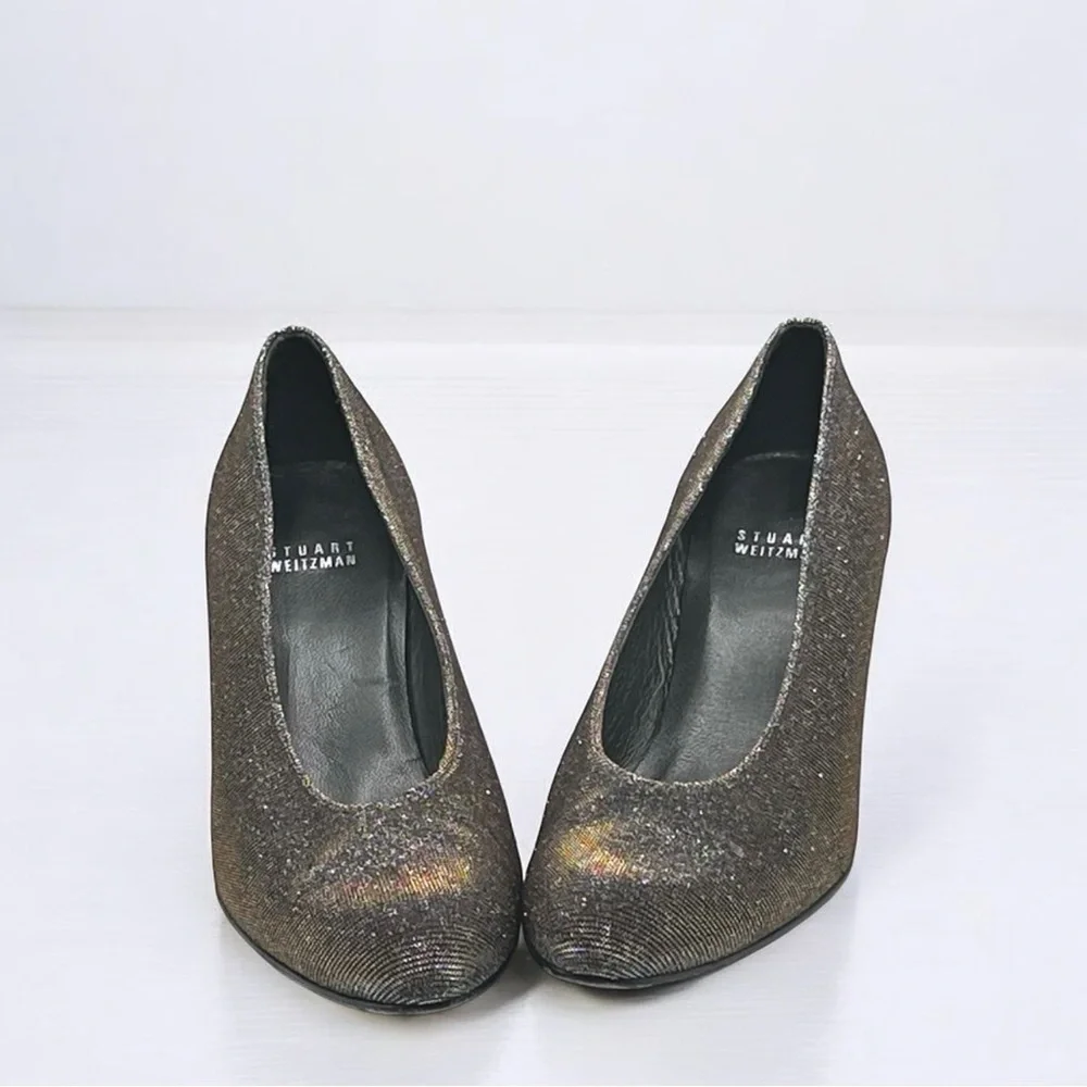 Women's Stuart Weitzman Heels Silver Size 7.6 - Picture 1 of 9